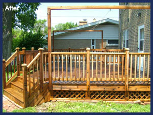 Sample picture of deck cleaning and deck staining in Lincolnwood, IL 60712